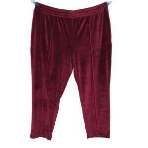 All Worthy Hunter McGrady Burgundy Velour Side Pocket Pull On Pants Size XL